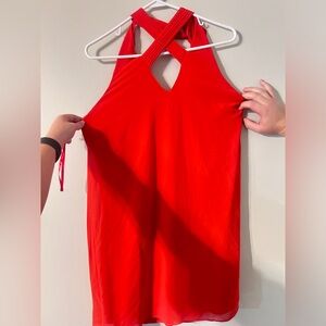 Women’s red statement mini dress